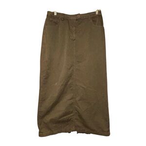 For Joseph Vintage Olive Green Women's Midi Skirt USA Cotton‎ Size 32